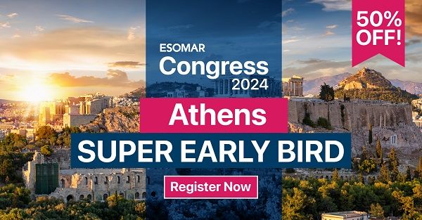 ESOMAR Opens Super Early Bird Discount for its 2024 Congress in Athens, Greece